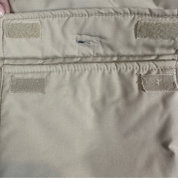 Lacoste Men’s Vintage Puffer Vest Reversible Tan Blue Size Large Cotton Blend - Picture 8 of 15